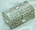 ANTIQUE SILVER CHEST BOX WITH FLORAL DESIGN