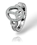 Jewelry : Peace Sign Diamond Pave Ring