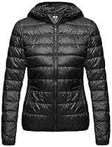 Wantdo Women's Hooded Packable Ultra Light Weight Down Coat Short Outwear(Black,US X-Small)
