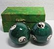 Green Metal Balls Hands Exercise Massage Balls Yin Yen