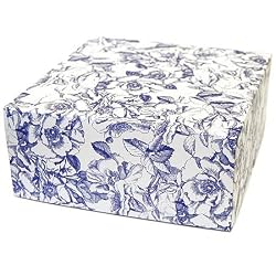 Blue Toile - Set of 4 Two Piece Gift Boxes (8" x 8" x 3.5")