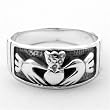Sterling Silver Ring - Claddagh - 4mm Band Width and 8mm Face Height in Sizes: 4-9