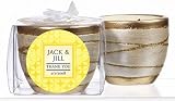 Baby Keepsake: Yellow Circles Spring Theme Personalized Elegant Scented Pottery Votiv (Set of 24)
