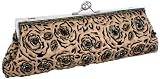 Unforgettable Vintage Rose Pattern Handmade Beaded Baguette Evening Bag Clutch Handbag Purse w/2 Detachable Chains