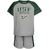 South Florida Bulls Toddler Ash Hilltop Raglan T-shirt and Shorts Set