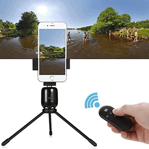 BeeFun Panorama 360° Head, 360-Degree Selfie Robot With Bluetooth Remote Shutter &amp; Mini Tripod Holder For iPhone &amp; Samsung Smartphones