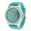 Geneva Women's Platinum Teal Chronograph-style Silicone Watch