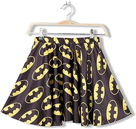 LoveLiness Womens Batman Digital Print Pleated Skirt (One Size, Multicolor)