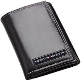 Tommy Hilfiger Mens Cambridge Trifold Wallet, Black, One Size