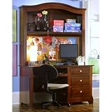 Cottage 52" W Computer Desk and Hutch with Optional Desk Chair in Cherry Finish: Pine