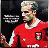 デニス・ベルカンプ アーセナルFC 海外製 サッカーグラフィックアートパネル 木製ポスター インテリア