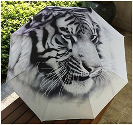 Upf 50+ Oil Painting Umbrella Three Fold Umbrella Rain Women Anti Uv Fashion Hot Selling (Tiger) - Style1