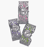 Avon Sparkling Flowers Cuff Watch Lavender