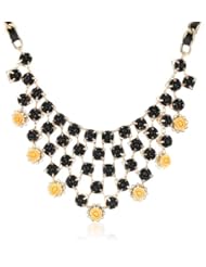 Betsey Johnson "Fabulous Flowers" Flower Bib Necklace, 19"