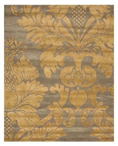 EORC Hand-tufted 'Avalon' Blue/ Gold Wool Rug (5' X 8)