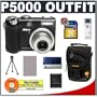 Nikon Coolpix P5000 10.0 Megapixel Digital Camera with 3.5x Optical Zoom + Transcend 4GB 150x SecureDigital (SD) Card + High Speed 2.0 USB SecureDigital Card Reader + Spare EN-EL5 Battery for Nikon + Digital Camera Case