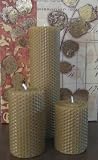 100% Beeswax Candles - Single 2 1/4 x 8 Hand Rolled Pillar in NATURAL
