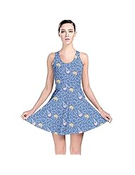 Summer Polyester/Spandex General Print Stretchy Skater Dress 
