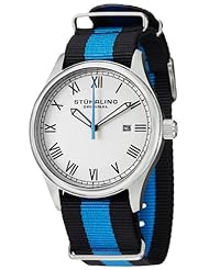 Stuhrling Original Unisex 522.01 Leisure Collection "Gen X Liberty" Black and Blue Canvas Strap Watch