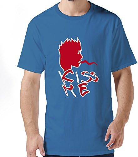 HUASH Organic Cotton Men's Kiss Me T Shirts Size XS RoyalBlue