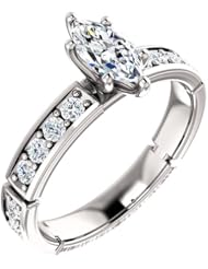 Platinum Marquise Cut Diamond Ring -- LIFETIME WARRANTY