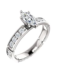 10K White Gold Marquise Cut Diamond Ring -- LIFETIME WARRANTY