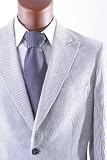Mens Young Generation 2 Button Black Stripe Seersucker Jacket