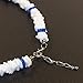 Hawaiian White and Blue Square Cut Puka Shell Necklace with Lobster Lock