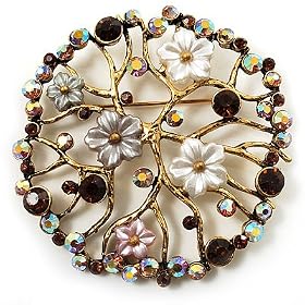 Vintage Wreath Floral Brooch (Antique Gold)