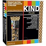 KIND PLUS, Peanut Butter Dark Chocolate + Protein, Gluten Free Bars, 1.4 Ounce, 12 Count