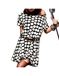 Dolman Acrylic/Spandex/Knit Short Dots Print  Dress