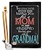 Breeze Decor BD-MD-HS-115123-IP-BO-D-US18-SB 28 x 40 in. Mom Grandma Summer Mothers Day Impressions Decorative Vertical Double Sided House Flag Set with Pole Bracket Hardware
