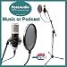 Post Audio Pro Recording or Podcast Pack USB Microphone, Shock Mount, Pop Filter, Boom Stand