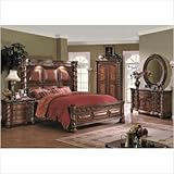 IMAGE OF Stephano Panel Bedroom Set in Cherry and Ash Burl Size: Queen