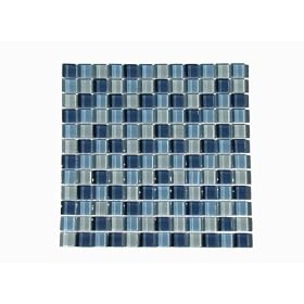 Interceramic INSBG1X1ARC Shimmer Blends Glass Mosaic Tile, 1-by-1-Inch Tile on a 12-by-12-Inch Mosaic Mesh, Arctic Gloss