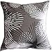 Flocking Dandelion Grey Black White Throw Pillow Case Decor Cushion Covers Square 1818 Inch Cotton Blend (grey)
