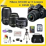 Nikon D5100 Digital SLR Camera with Nikon 18-55mm f/3.5-5.6G VR AF-S DX Nik ....