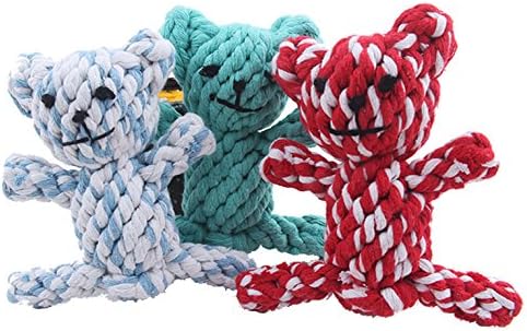 PAWSnCLUBS Panda Cotton Knotted Rope for Dog Toy Colorful Lenght 3 pieces 15 cm