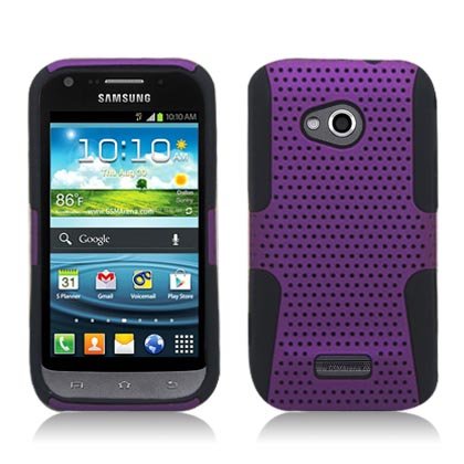 Aimo Wireless SAML300PCPA014 Hybrid Armor Cheeze Case for Samsung Galaxy Victory 4G LTE L300 - Retail Packaging - Black/Purple