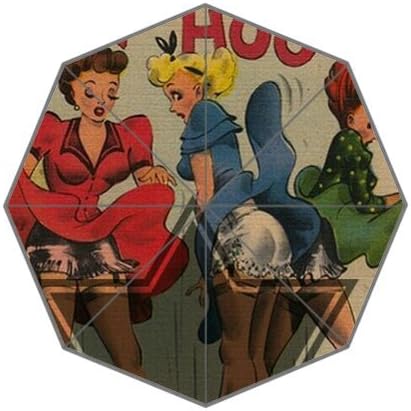 Supreme Dance!Custom hardcover Illustrated Vintage girl Compact Foldable Rain Umbrella!Best gifts you need!