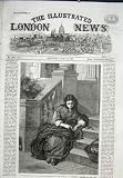 FLOWER GIRL LUCAS EXHIBITION OLD PRINT 1867