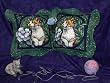 Playful Kittens in the Garden 16" Zippered Throw Pillow Set