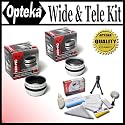 Opteka 0.5x Wide Angle & 2x Telephoto HD&sup2; Pro Lens Set For Sony DCR-SR37, SR38, SR40, SR42, SR45, SR46, SR47, SR48, SR50, SR52, SR57, SR60, SR62, SR65, SR67, SR68, SR70, SR72, SR77, SR80, SR82, SR85, SR87, SR88, SR90, SX83, TRV11, TRV15, TRV16, TRV17, TRV18, TR19, TRV22, TRV25, TRV27, TRV33, TRV38, TRV39, TRV6, HDR-CX100, CX110, CX150, CX300, CX350, CX360, CX370, HC3, PJ10, PJ30, PJ50, SR1, SR10, TD10, UX1, UX10, UX20, XR100, XR101, XR150, XR200, XR350 and HXR-MC1 Digital Camcorders