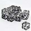 16mm 6-sided Square Cornered Translucent Dice, Clear with Black