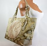 Coach Colette Signature C Op Art Sateen Tote Style Handbag Style 16487 - Coach 16487KHA