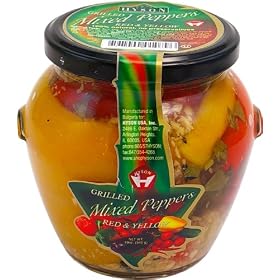 "MIXED GRILLED PEPPERS" (Salad) "HYSON", Mixed Red and Yellow Peppers Packaged in Glass Jar, 540g. Bulgaria