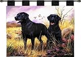 Review ArtExpression  / Black Lab - Artist: Robert May - Fabric Size: 34.00 by 26.00 inches Wall Tapestry with hanging rods and tassels included