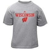 adidas Wisconsin Badgers Ash Toddler Logo T-shirt