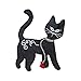ID 2892 Fancy Black Cat Patch Kitty Kitten Emblem Embroidered Iron On Applique