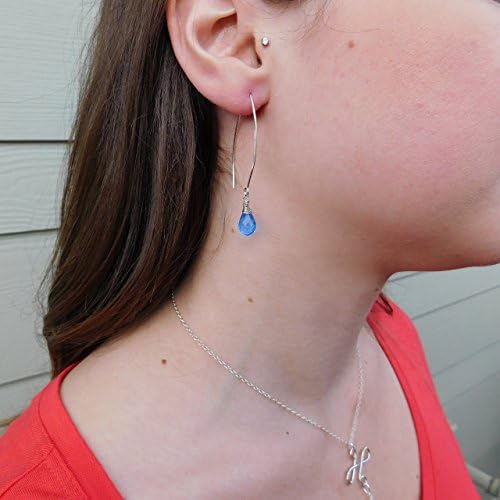 "McKenzie" Faceted Blue Quartz Sterling Silver Earrings - or select your favorite gemstone!